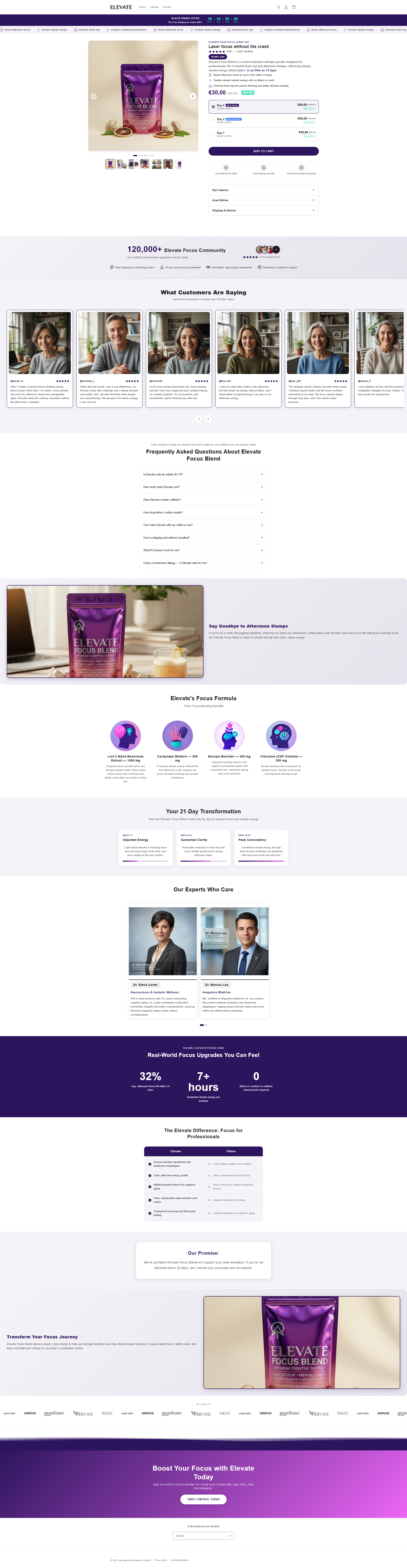 Nexvo builder interface showing product page creation